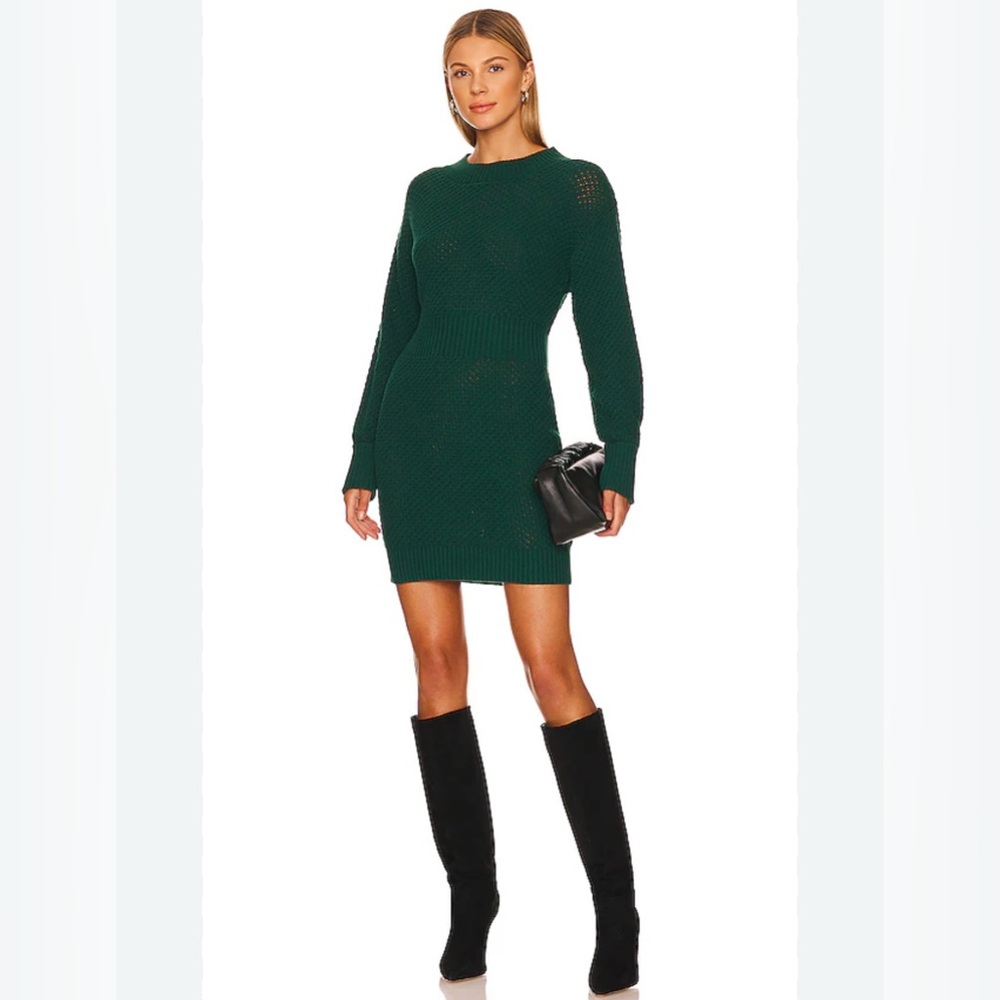 525 America Sweater Dress in Emerald from Revolve